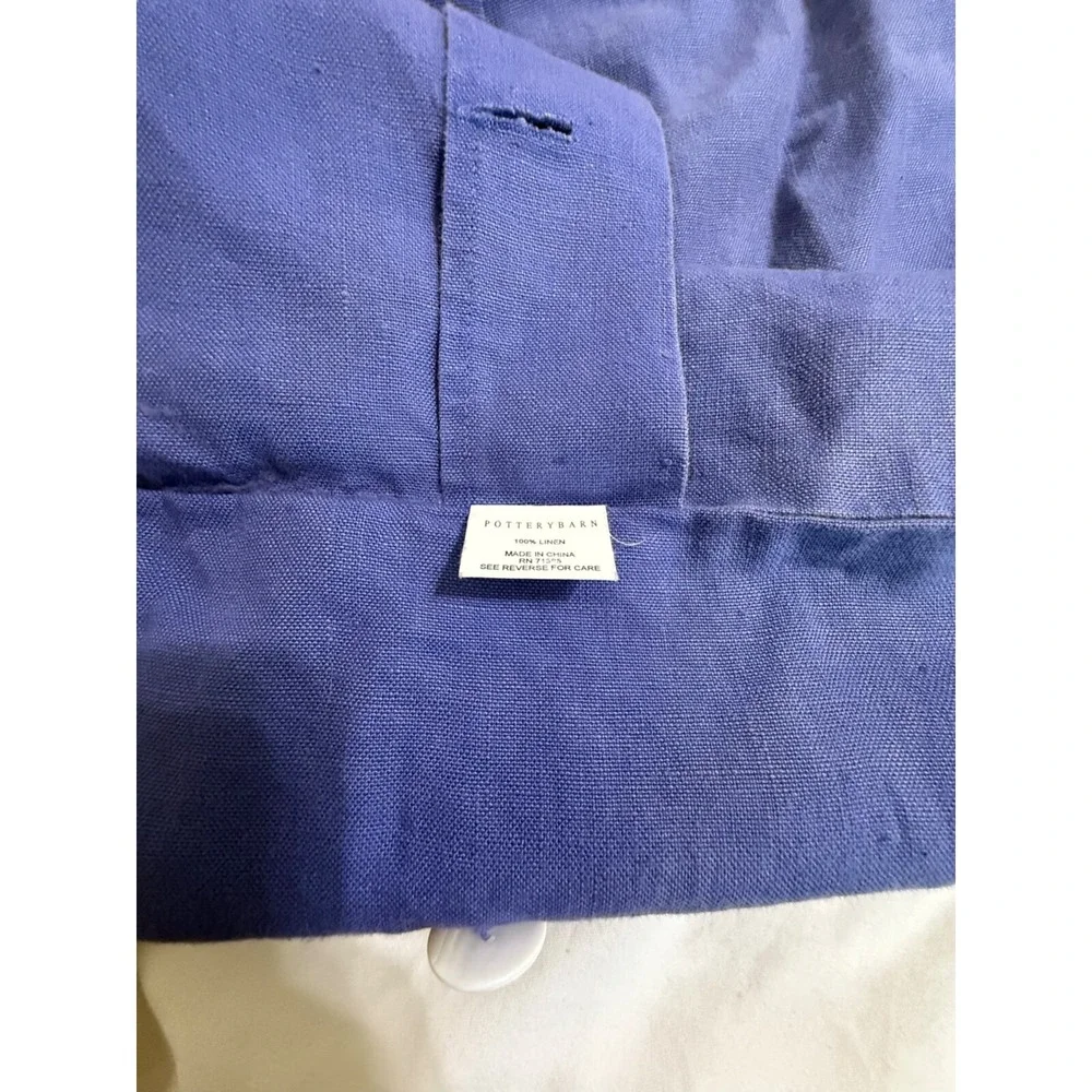 Pottery Barn 100% Linen Shams‎ Purple White Shell Like Buttons 19